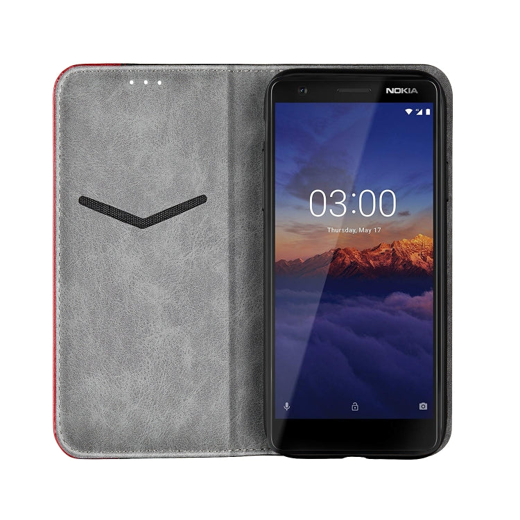 Business Solid Color Stitching Horizontal Flip Leather Case for Nokia 3.1, with Holder & Card Slots & Wallet & Lanyard