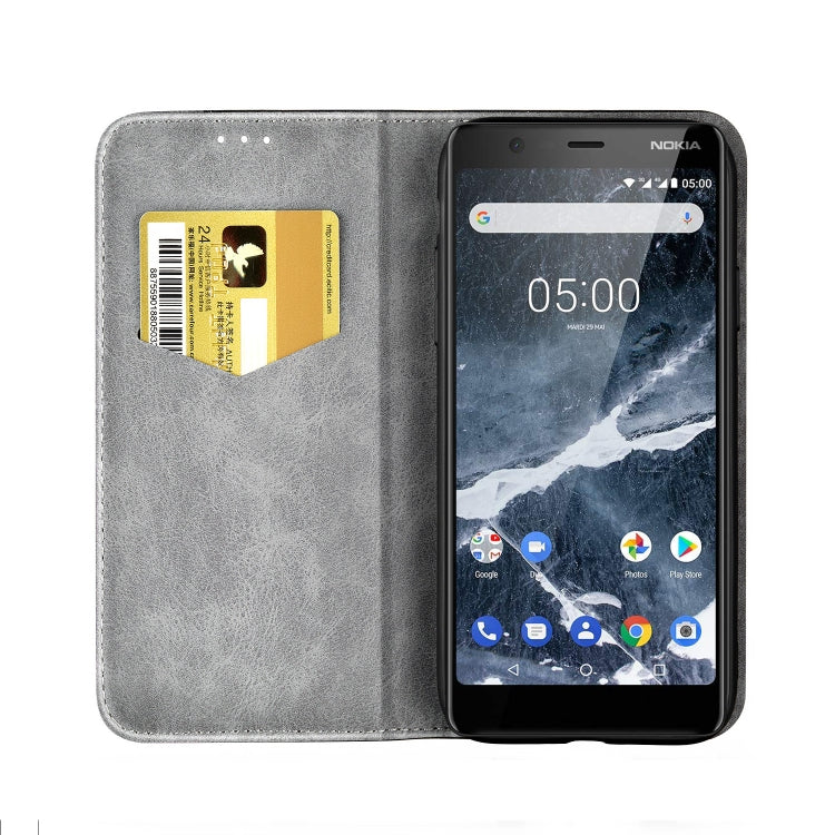 Business Solid Color Stitching Horizontal Flip Leather Case for Nokia 5.1, with Holder & Card Slots & Wallet & Lanyard