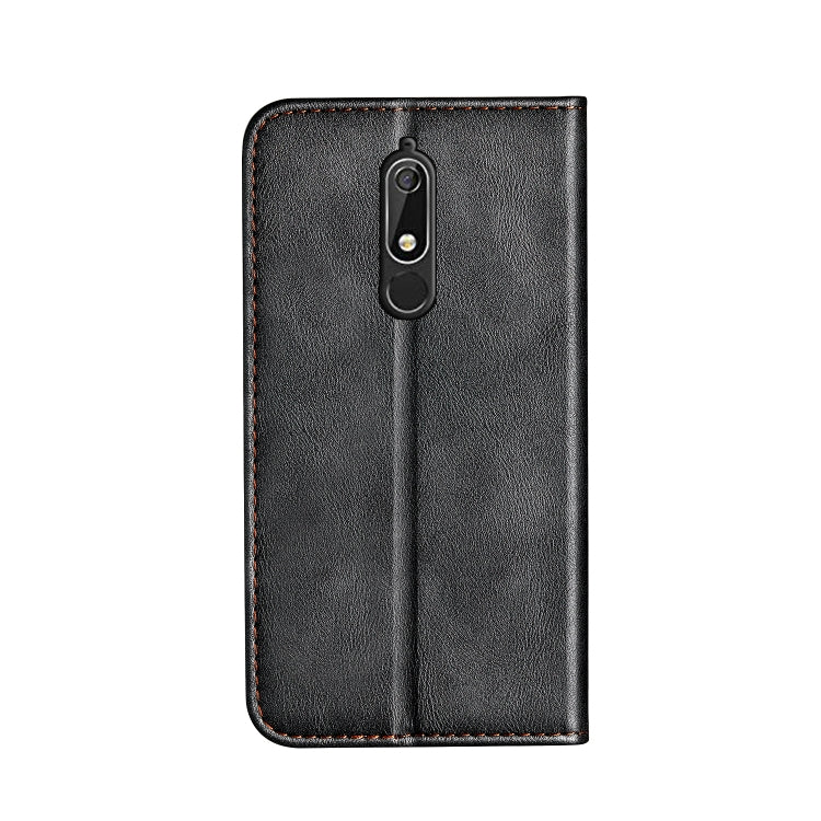 Business Solid Color Stitching Horizontal Flip Leather Case for Nokia 5.1, with Holder & Card Slots & Wallet & Lanyard