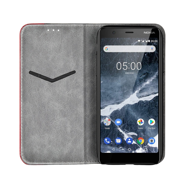 Business Solid Color Stitching Horizontal Flip Leather Case for Nokia 5.1, with Holder & Card Slots & Wallet & Lanyard