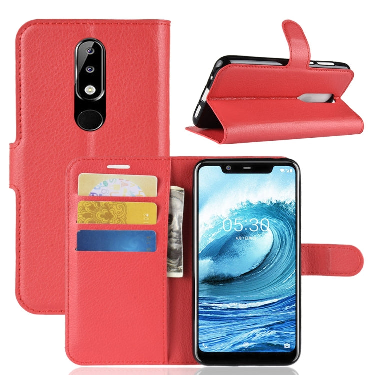 Litchi Texture Horizontal Flip Leather Case for Nokia 5.1 Plus (X5), with Wallet & Holder & Card Slots