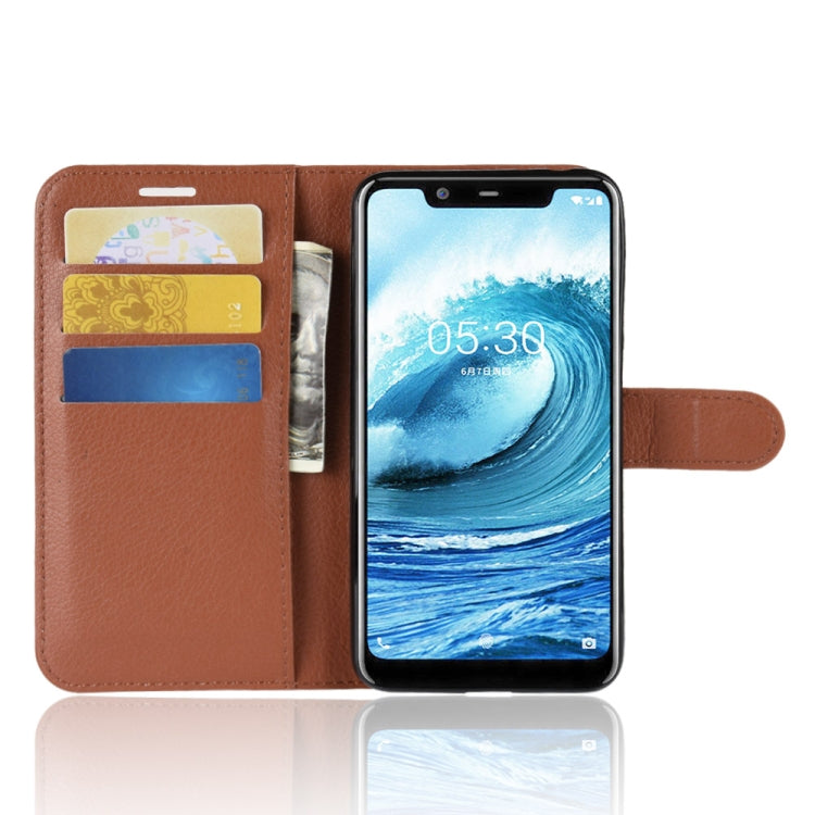 Litchi Texture Horizontal Flip Leather Case for Nokia 5.1 Plus (X5), with Wallet & Holder & Card Slots