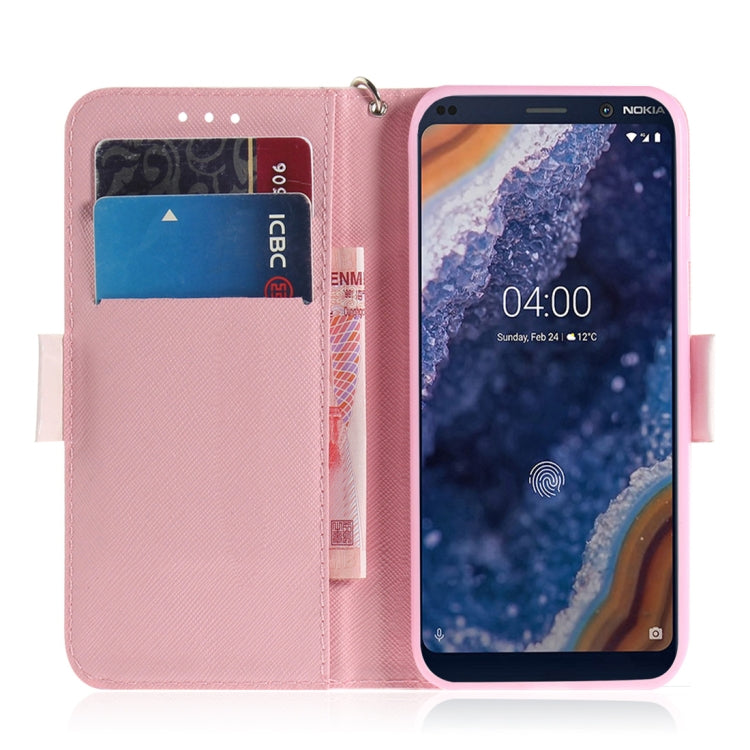 3D Colored Drawing Magnolia Pattern Horizontal Flip Leather Case for Nokia 9, with Holder & Card Slots & Wallet
