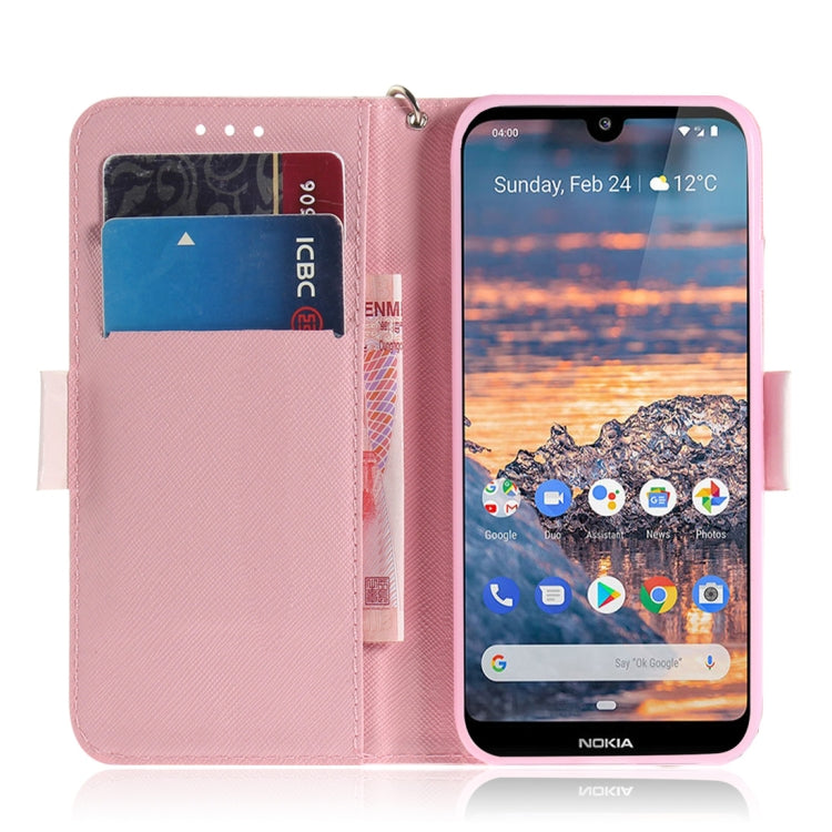 3D Colored Drawing Magnolia Pattern Horizontal Flip Leather Case for Nokia 4.2, with Holder & Card Slots & Wallet