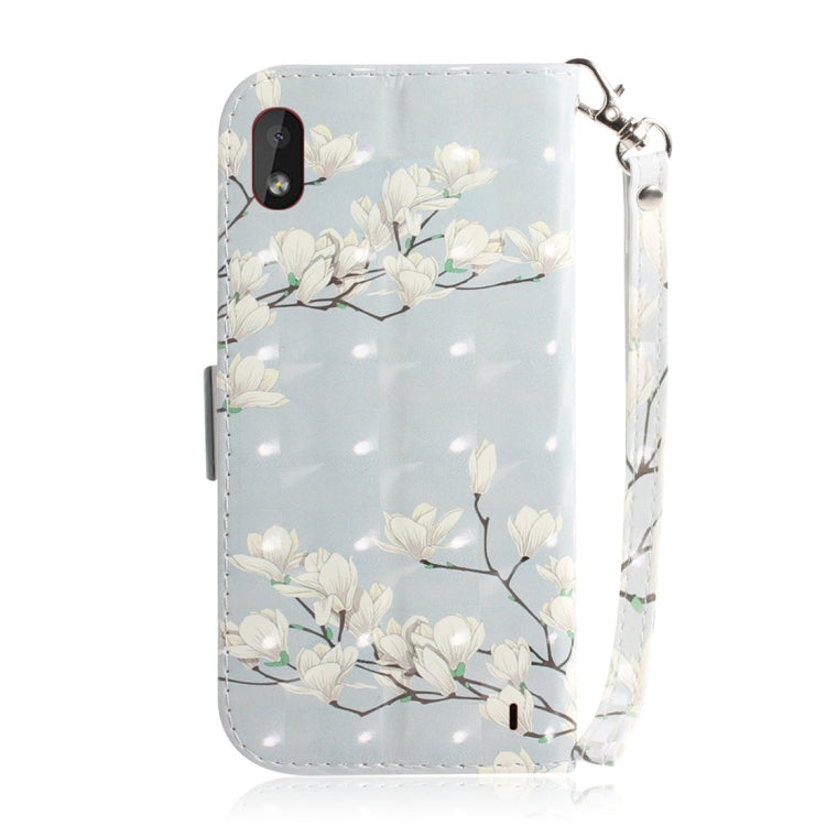 3D Colored Drawing Magnolia Pattern Horizontal Flip Leather Case for Nokia 1 Plus, with Holder & Card Slots & Wallet