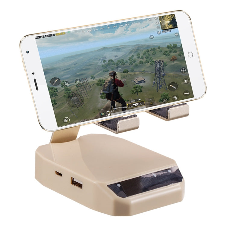 D9 Bluetooth 4.0 Portable Gamepad Keyboard Mouse Converter Station with Mobile Phone Holder(Beige)