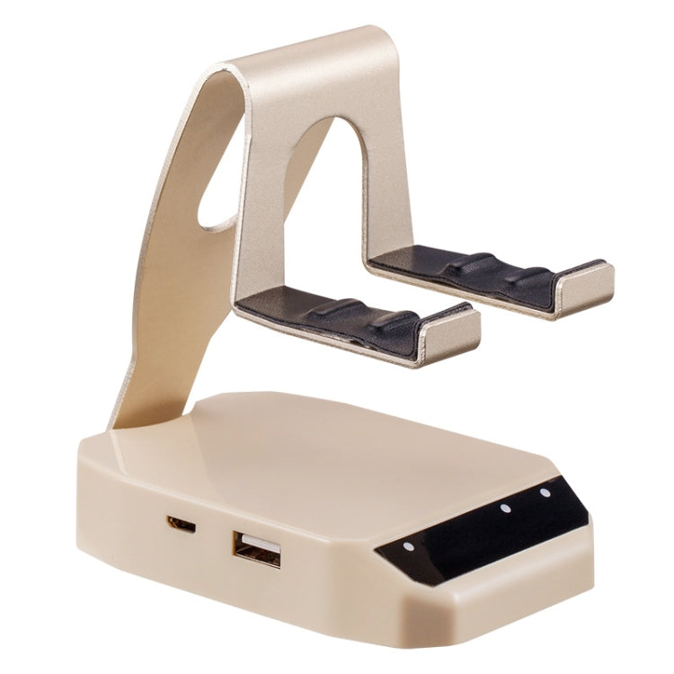 D9 Bluetooth 4.0 Portable Gamepad Keyboard Mouse Converter Station with Mobile Phone Holder(Beige)