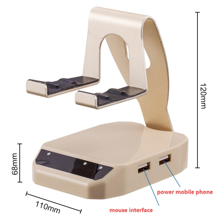D9 Bluetooth 4.0 Portable Gamepad Keyboard Mouse Converter Station with Mobile Phone Holder(Beige)