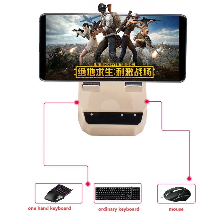 D9 Bluetooth 4.0 Portable Gamepad Keyboard Mouse Converter Station with Mobile Phone Holder(Beige)