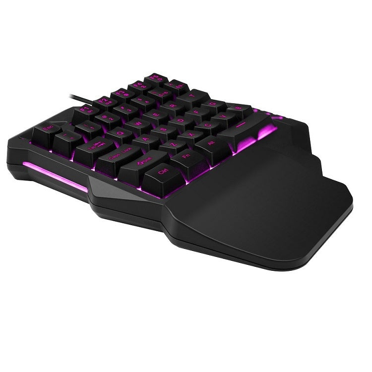 G92 Single Hand Monochromatic Rainbow Lights Game Keyboard Phone Game Auxiliary Tool(Black)