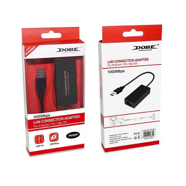 DOBE TNS-865 Lan Connection Adapter USB Ethernet Network Card 1000Mbps USB 2.0 for Nintendo Switch / Wii / WiiU