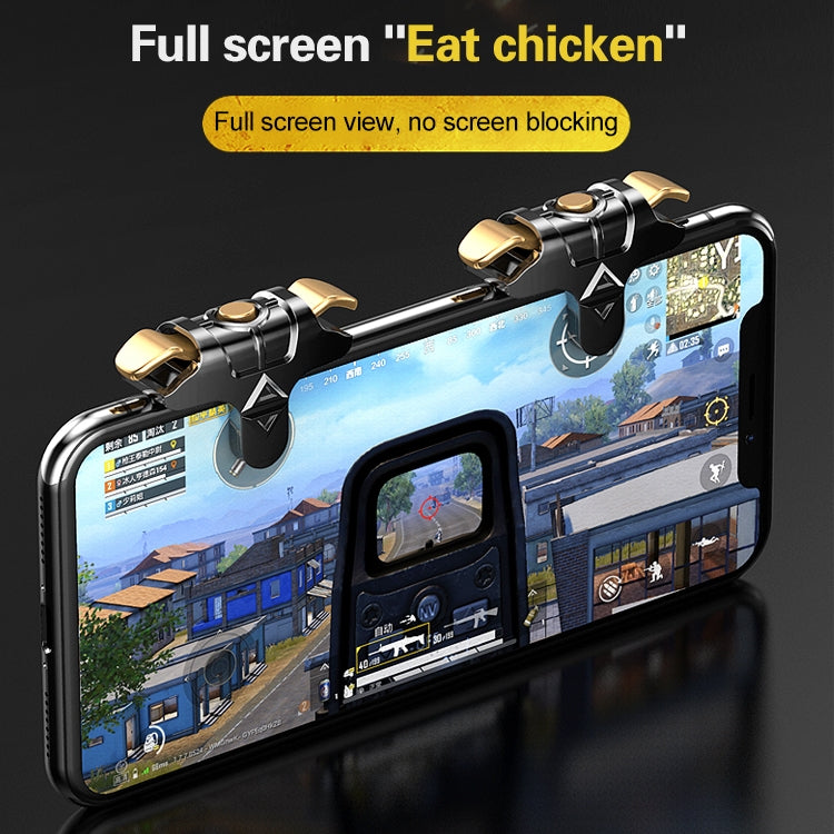 Taurus MK-1 Aluminum Alloy Adjustable Snap-type Four-finger Linkage Mechanical Press Shooting Game Handle for Mobile Phones within The Thickness of 6.5-10.5mm, Compatible with IOS & Android System