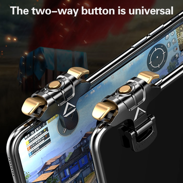 Taurus MK-1 Aluminum Alloy Adjustable Snap-type Four-finger Linkage Mechanical Press Shooting Game Handle for Mobile Phones within The Thickness of 6.5-10.5mm, Compatible with IOS & Android System