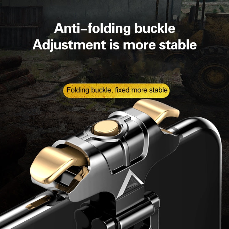 Taurus MK-1 Aluminum Alloy Adjustable Snap-type Four-finger Linkage Mechanical Press Shooting Game Handle for Mobile Phones within The Thickness of 6.5-10.5mm, Compatible with IOS & Android System