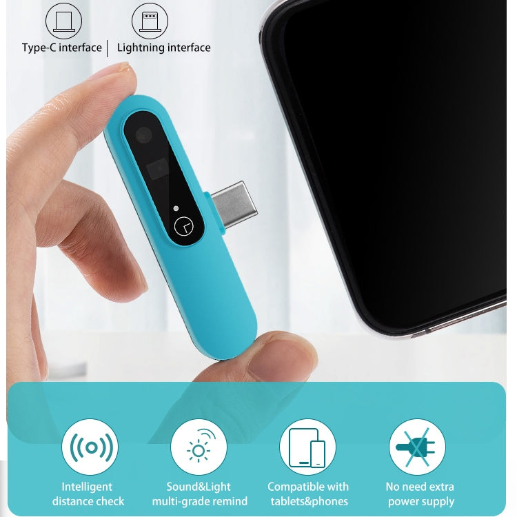 E1 USB-C / Type-C Interface Phones / Tablet PCs Screen Distance Reminder Children Learning Time Reminder, Support Sound & Light Remind, Remind Distance: About 40cm