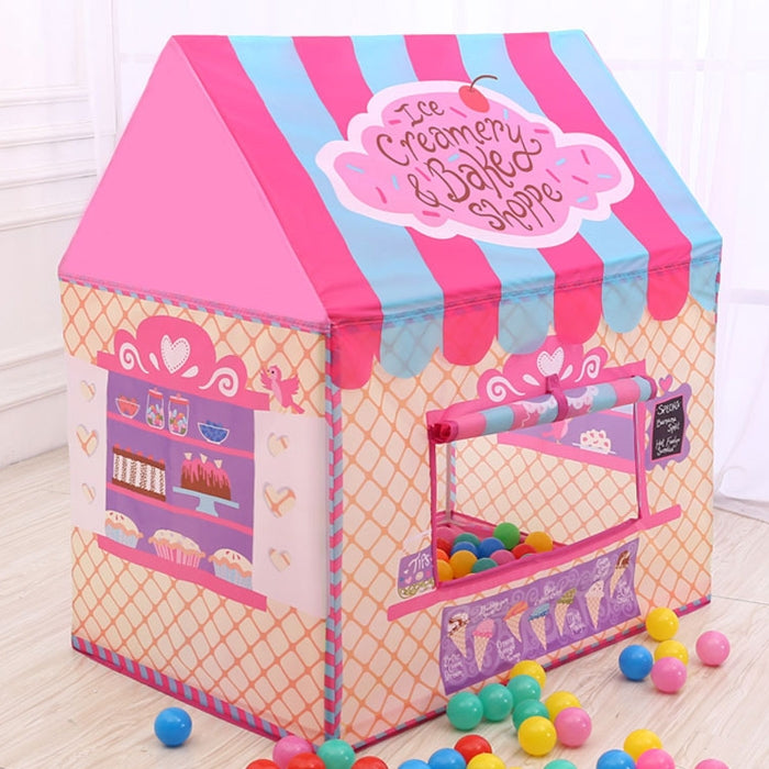 Household Children Printing Play Tent Small Game House with 50 Ocean Balls & Mat