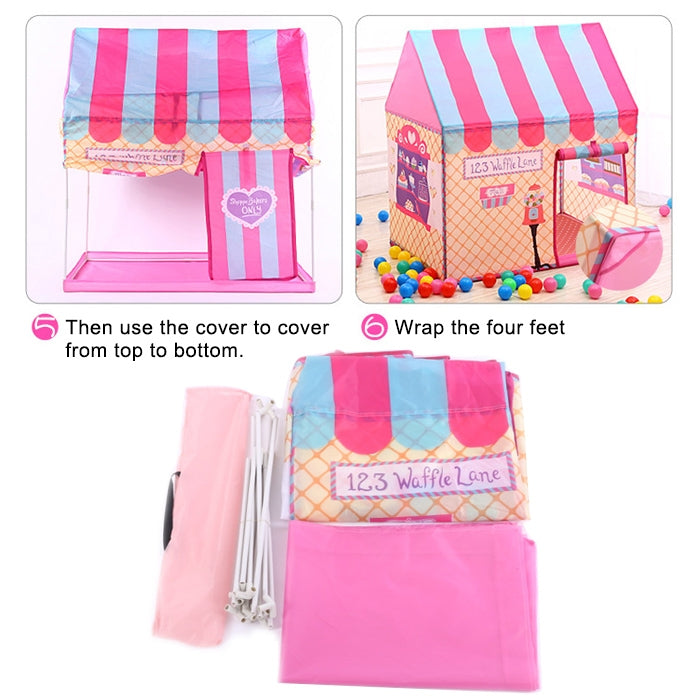 Household Children Printing Play Tent Small Game House with Passageway