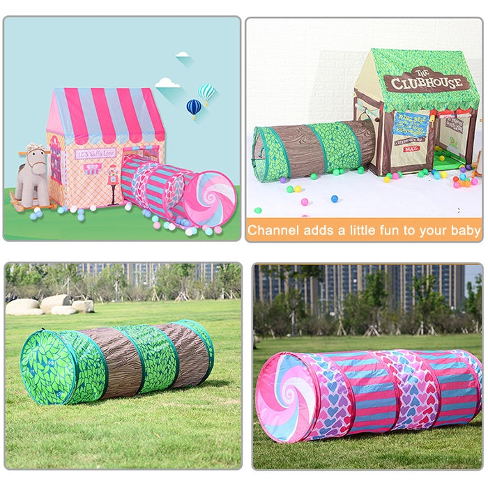 Household Children Printing Play Tent Small Game House with Passageway