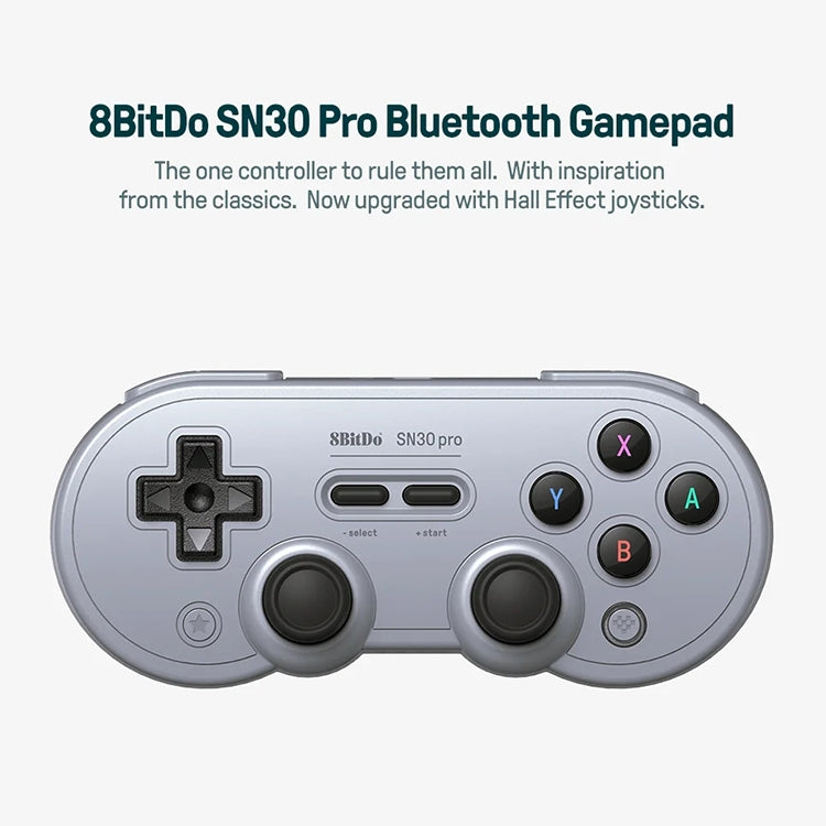 8BitDo SN30 Pro Bluetooth Gamepad Hall Version for Switch / Steam / PC / Android  - Grey