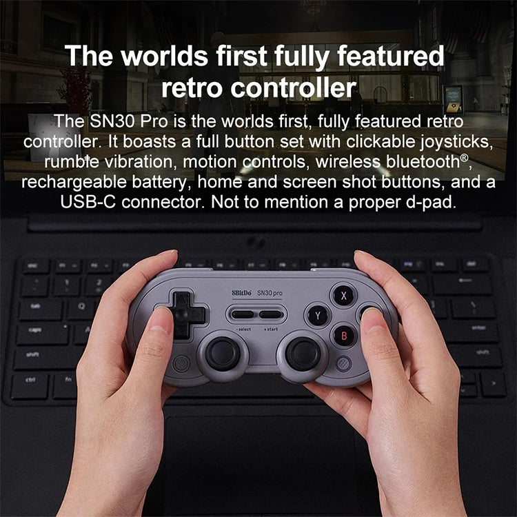 8BitDo SN30 Pro Bluetooth Gamepad Hall Version for Switch / Steam / PC / Android  - Grey