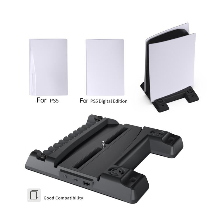 DOBE TP5-0593 Multi-function Stand With Game Disc Storage For PS5