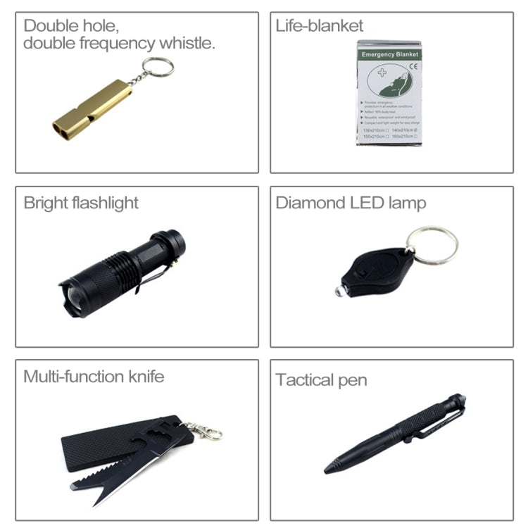 9 in 1 / Set Outdoor Camping Survival Multi-function Tool Box SOS Travel Tools