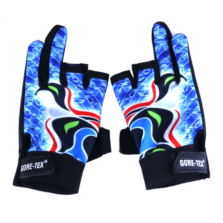 A Pair Fashion Unisex Sports Protective Gloves, All/Half Finger Fishing Sun-protection Gloves (Blue)
