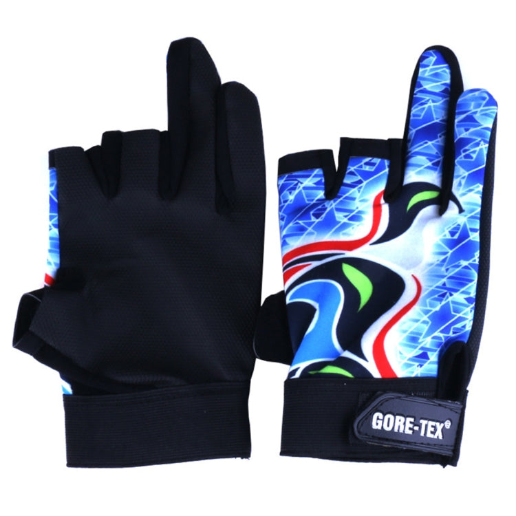 A Pair Fashion Unisex Sports Protective Gloves, All/Half Finger Fishing Sun-protection Gloves (Blue)