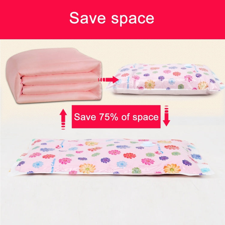 Flower Pattern Compressed Organizer Vacuum Bags, Size: 60*80cm