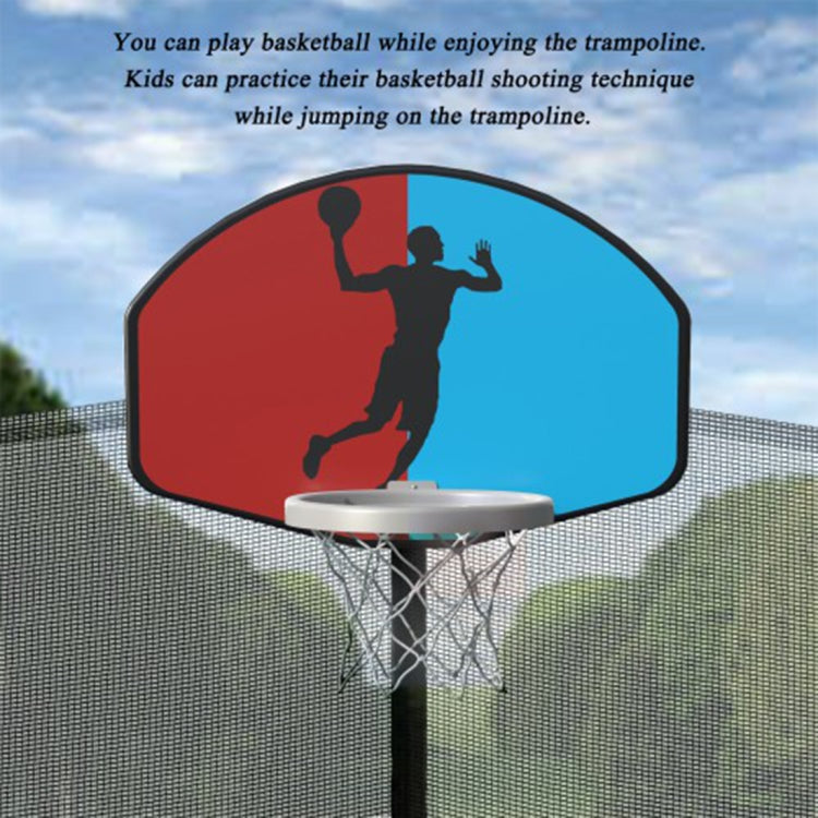 [US Warehouse] 12FT Outdoor Activity Round Trampoline Bouncing Bed with Safety Fence / Ladder / Spring Cover Padding / Basketball Hoop