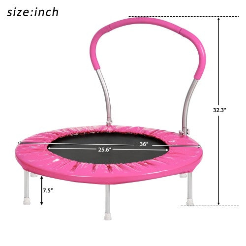 [US Warehouse] 36 inch Outdoor Activity Small Round Trampoline Bouncing Bed with Handle