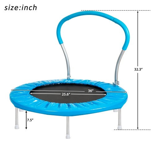 [US Warehouse] 36 inch Outdoor Activity Small Round Trampoline Bouncing Bed with Handle