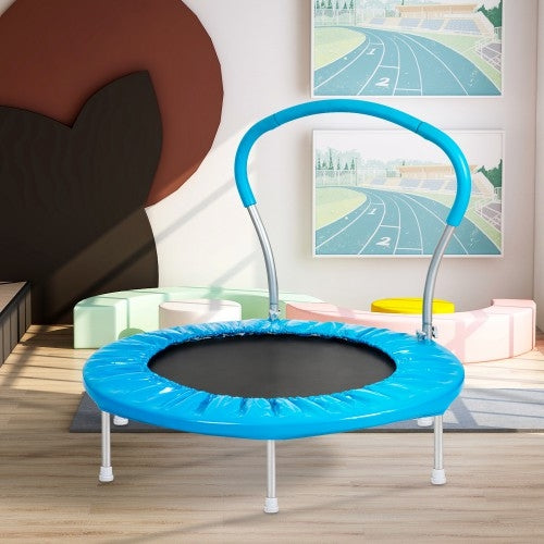 [US Warehouse] 36 inch Outdoor Activity Small Round Trampoline Bouncing Bed with Handle