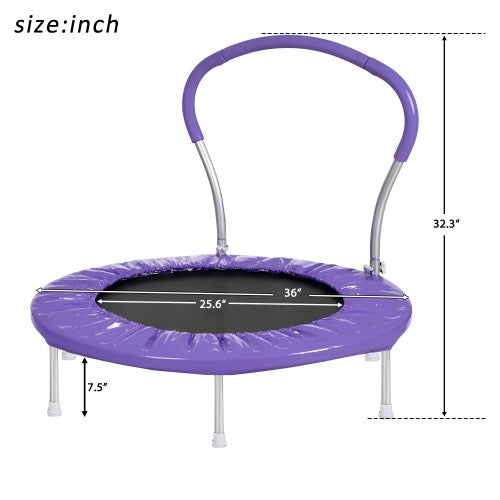 [US Warehouse] 36 inch Outdoor Activity Small Round Trampoline Bouncing Bed with Handle