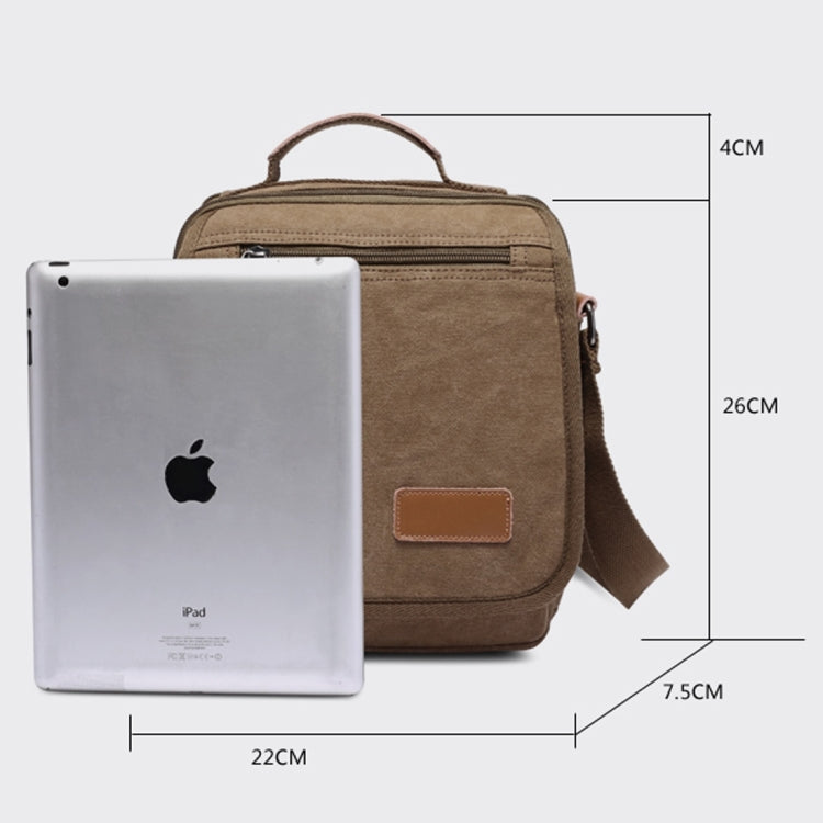 Multifunction Canvas Men Messenger Bags Travel Crossbody Shoulder Business Briefcase Tablet Bag Hand Bag, Size: 26x22x7.5cm