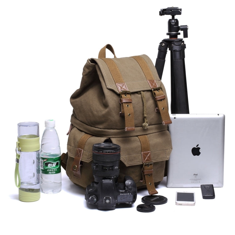Multifunction Canvas Backpack Shoulders Bag Cameras Bags Travel Outdoor Bag with Interior Lining & Rain Cover, Size: 43x33x20cm