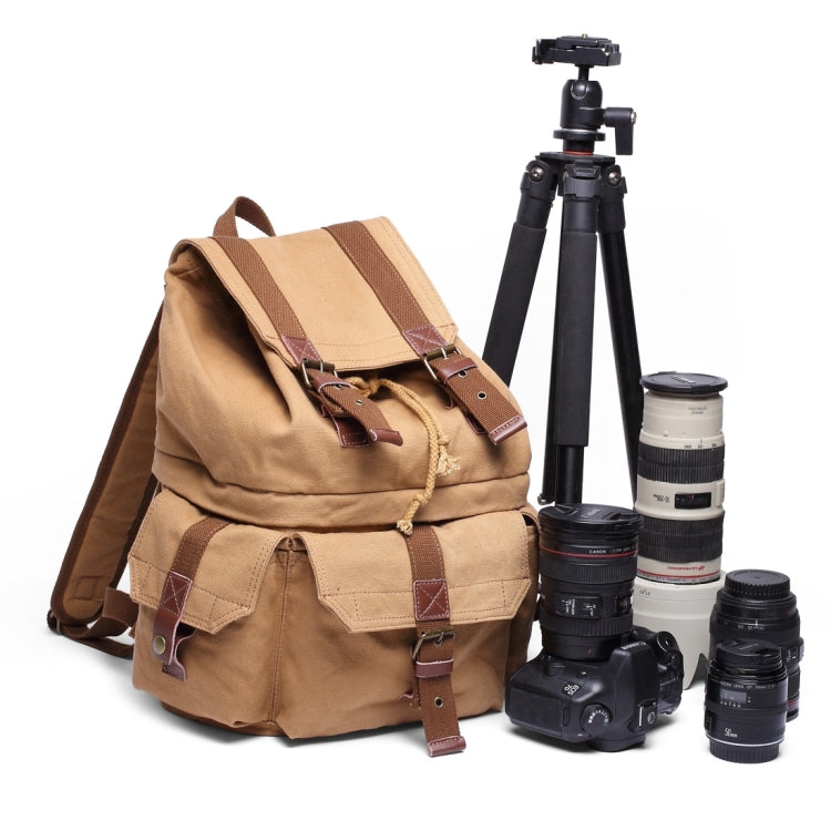 Multifunction Canvas Backpack Shoulders Bag Cameras Bags Travel Outdoor Bag with Interior Lining & Rain Cover, Size: 43x33x20cm