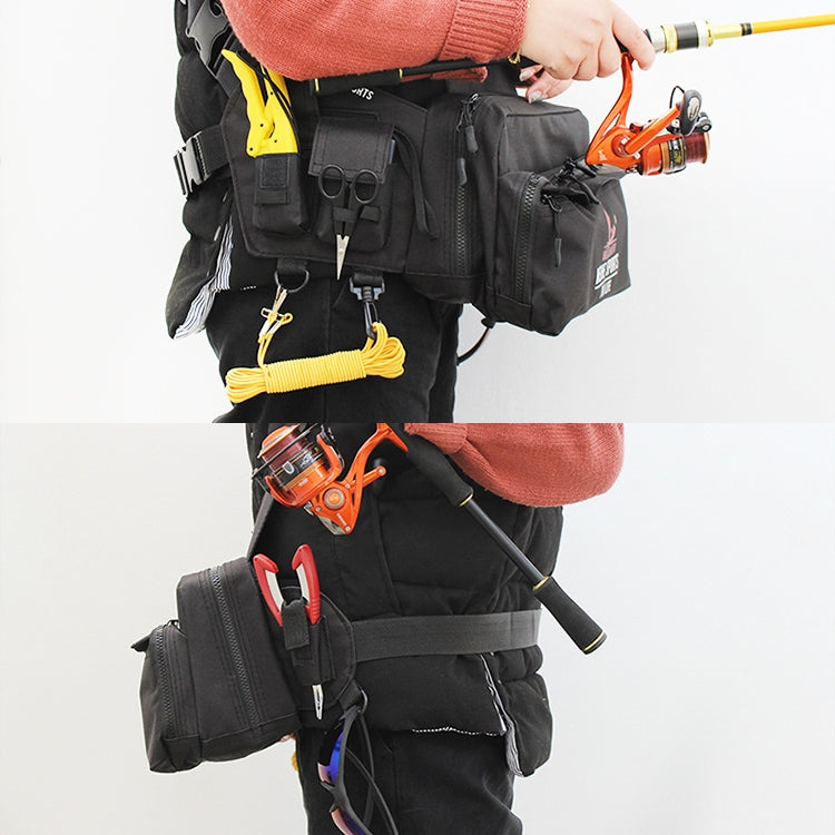 Multi-Function Portable 2000D Nylon Surface Shoulder Bag Fishing Waist Bag ,Size: 30*17*14cm