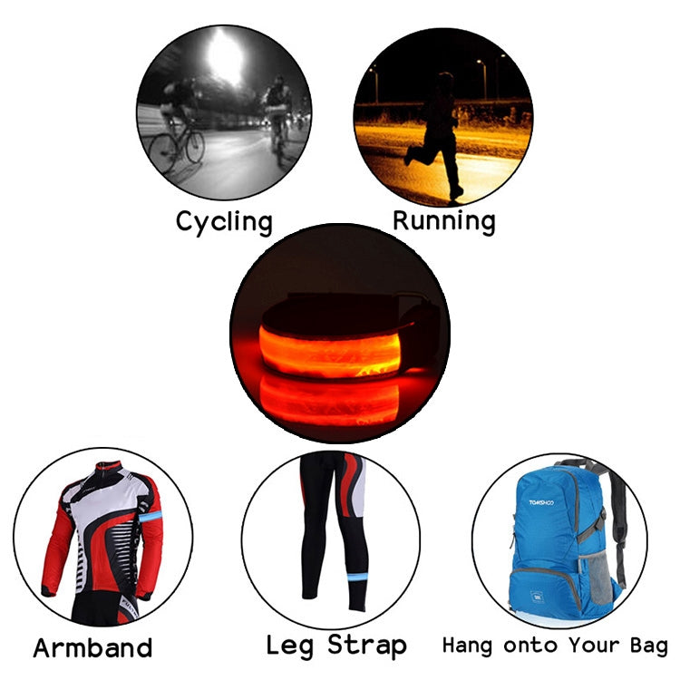 LED Flash Safety Reflective Nylon Light Rechargeable Sports Wrist Belt