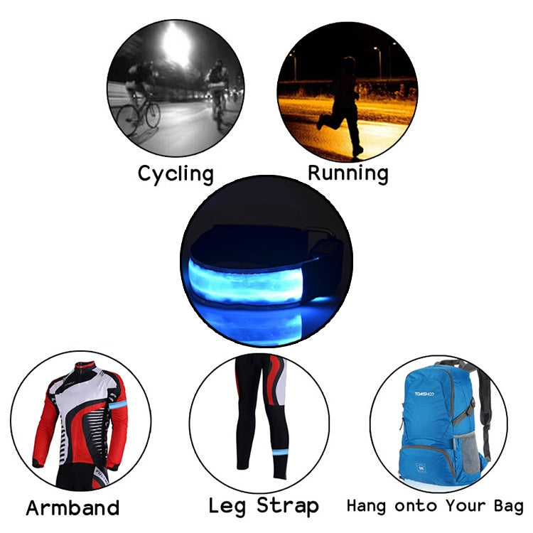 LED Flash Safety Reflective Nylon Light Battery Sports Wrist Belt