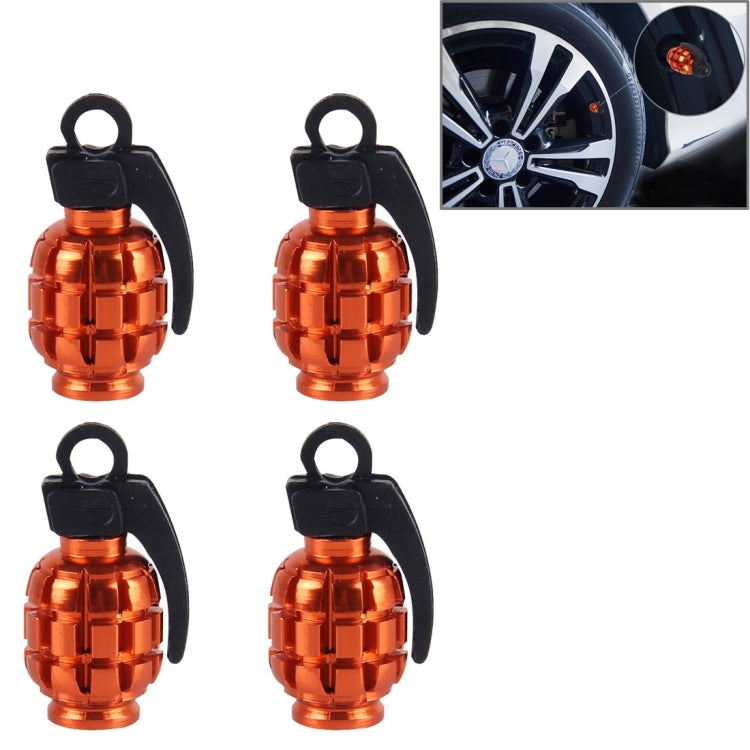 4 PCS Universal Grenade Shaped Car Tire Valve Caps