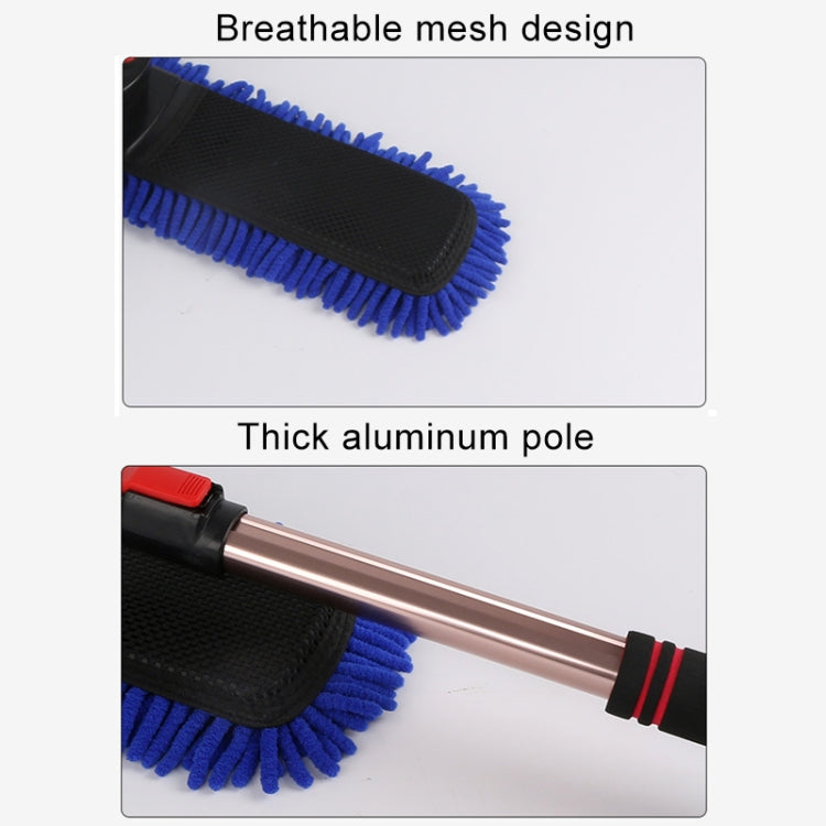 Car Adjustable Telescopic Cleaning Wiping Soft Silk Mop Wash Brush Tool, After Stretching: about 105cm, Before Stretching: about 80cm(Blue)