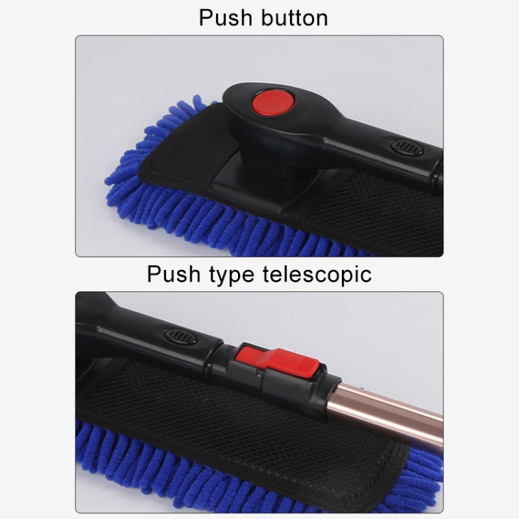 Car Adjustable Telescopic Cleaning Wiping Soft Silk Mop Wash Brush Tool, After Stretching: about 105cm, Before Stretching: about 80cm(Blue)