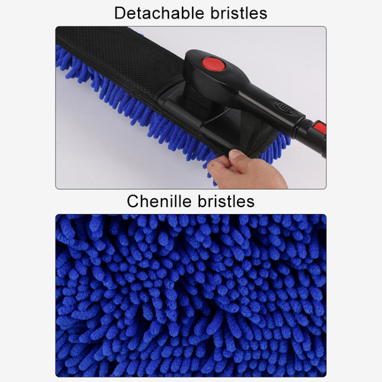 Car Adjustable Telescopic Cleaning Wiping Soft Silk Mop Wash Brush Tool, After Stretching: about 105cm, Before Stretching: about 80cm(Blue)
