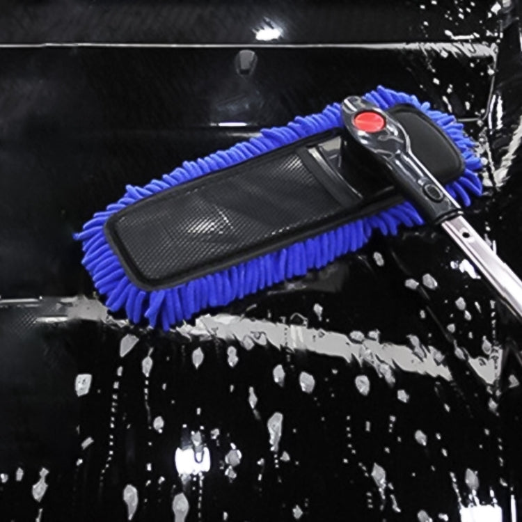 Car Adjustable Telescopic Cleaning Wiping Soft Silk Mop Wash Brush Tool, After Stretching: about 105cm, Before Stretching: about 80cm(Blue)