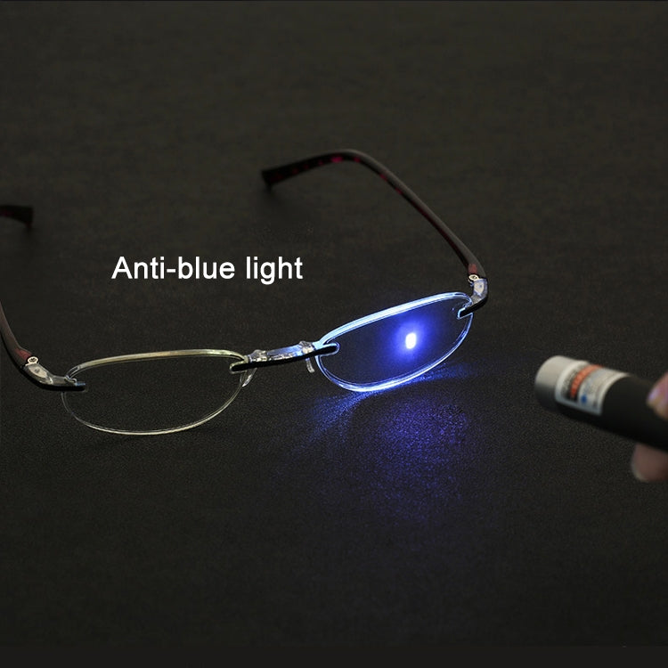 Women Anti Blue-ray Integrated Rimless Presbyopic Glasses, +2.00D