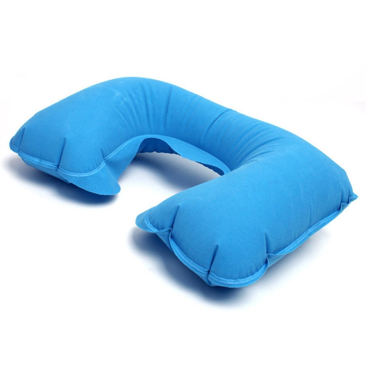 2 PCS 3 in 1 Outdoor Travel PVC Flocking Inflatable U-Pillow & Car Travel Soundproof Earbuds & Blackout Blind Set, Random Color Delivery