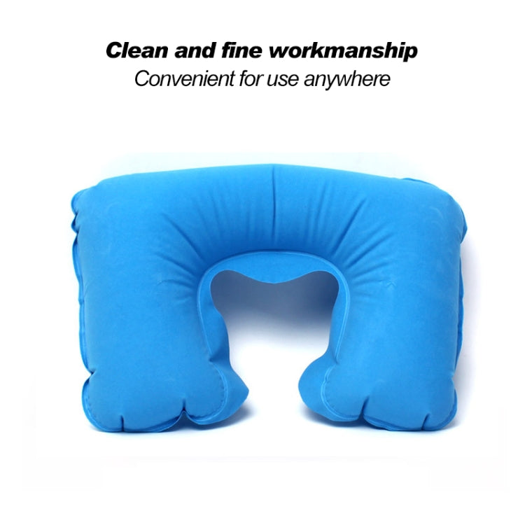 2 PCS 3 in 1 Outdoor Travel PVC Flocking Inflatable U-Pillow & Car Travel Soundproof Earbuds & Blackout Blind Set, Random Color Delivery