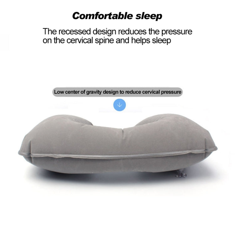 2 PCS 3 in 1 Outdoor Travel PVC Flocking Inflatable U-Pillow & Car Travel Soundproof Earbuds & Blackout Blind Set, Random Color Delivery
