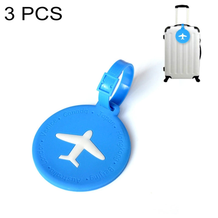 3 PCS Round PVC Luggage Tag Travel Bag Identification Tag